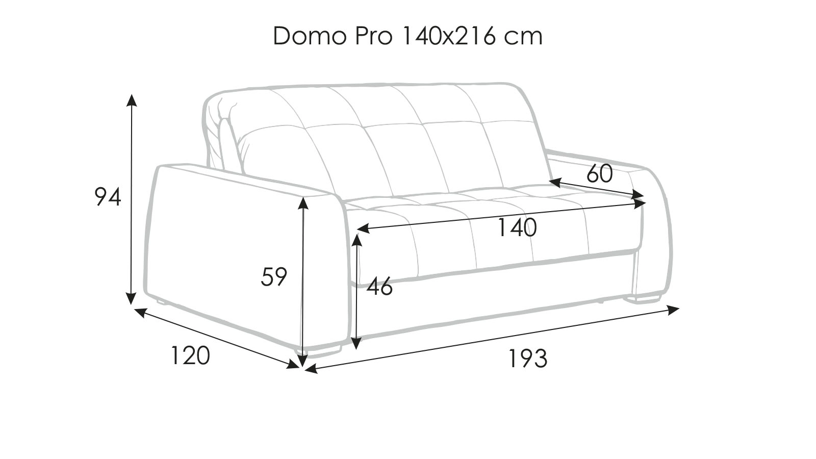 Sofa bed Domo Pro, square pattern, Wenge wood-topped armrests Askona pictures - 8 - большое изображение